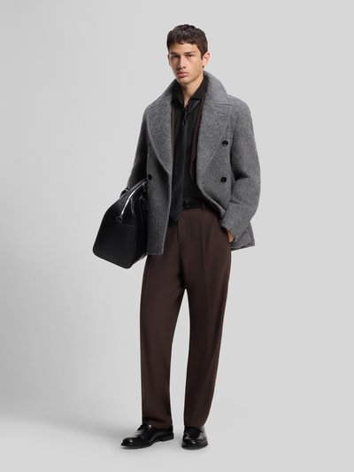HUGO Slim Fit Businesshemd aus Viskose mit Jacquardstruktur Modell 'KENNO' Black 1