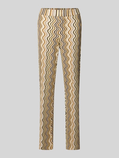 Productfoto, Hose in verkürzter Passform Modell 'FAITH' van Cambio, multicolor zigzagpatroon, modal-mix met viscose, elastische taille