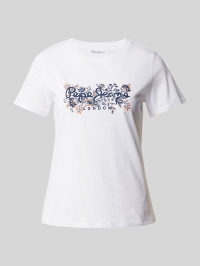 Pepe Jeans Regular Fit T-Shirt mit Rundhalsausschnitt Modell 'ROSALIND' Weiss 2