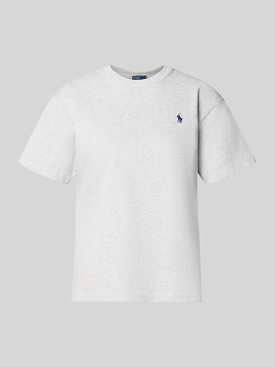 Produktfoto, Relaxed Fit T-Shirts aus reiner Baumwolle von Polo Ralph Lauren, hellgraues Damen T-Shirt, glatte Oberfläche, schlichte T-Shirt-Optik