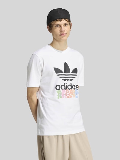 adidas Originals t-shirt o kroju regular fit z czystej bawełny Biały 3