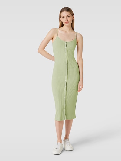Vero Moda Knielange jurk met knoopsluiting, model 'MADDYBABA' Lichtgroen - 4