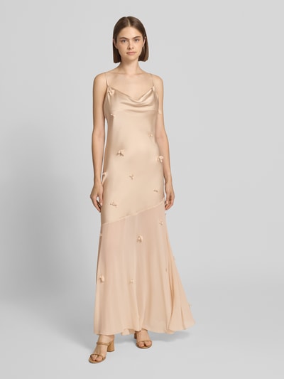 Gina Tricot Maxikleid mit floralem Besatz Beige 4