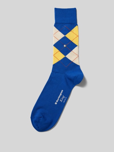 Burlington Socken mit grafischem Muster Modell 'KING' Jeansblau 1