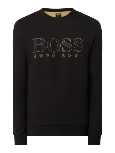 BOSS Green Slim Fit Sweatshirt mit Stretch-Anteil Modell 'Salbe Iconic' Black 2