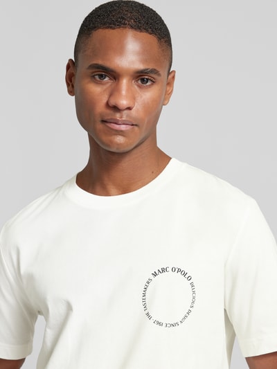 Marc O'Polo T-shirt met labelprint Wit - 3