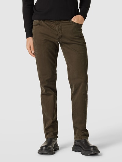 Brax Straight Fit Chino mit Label-Detail Modell 'Cadiz' Khaki 4