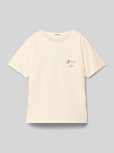 Jack & Jones T-Shirt mit Label-Print Modell 'ALMERIA' Ecru 1