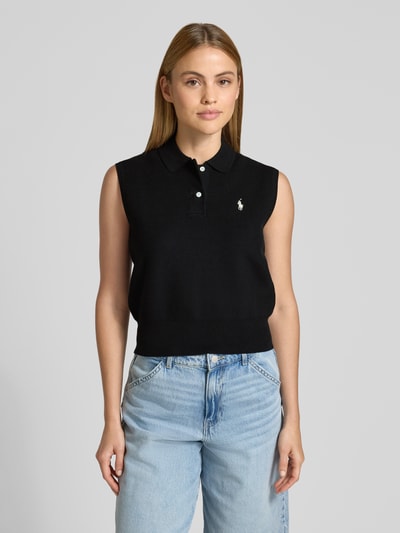Polo Ralph Lauren Slim Fit Pullunder aus Baumwoll-Mix Black 4