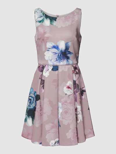 Swing Cocktailkleid mit floralem Allover-Muster Rosé 2