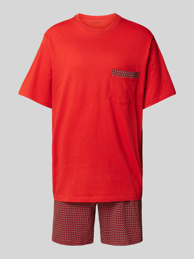 Schiesser Pyjama mit Brusttasche Rot 1