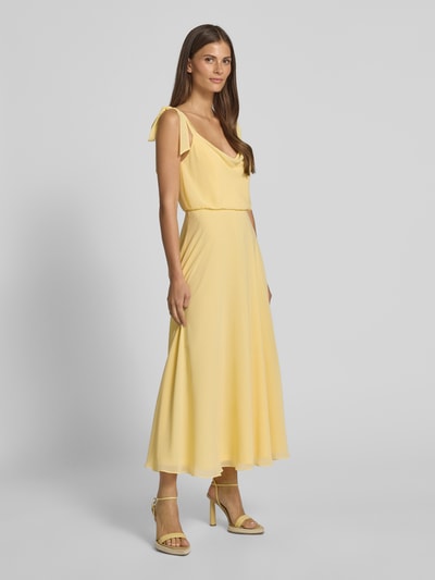 Jake*s Cocktail Cocktailkleid mit Wasserfall-Ausschnitt Hellgelb Melange 1