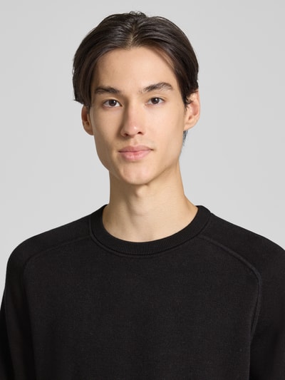 BOSS Regular fit gebreide pullover van een mix van katoen en scheerwol, model 'HIDONEO' Zwart - 3