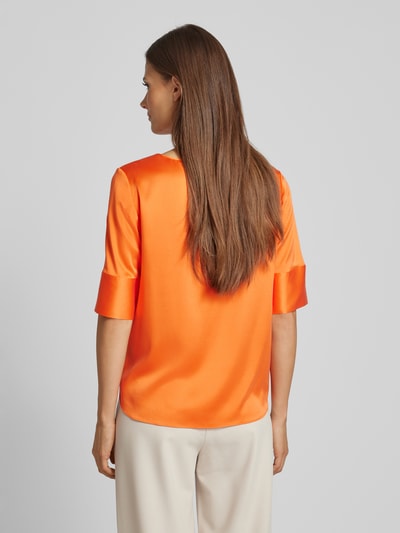 Herzensangelegenheit Blouseshirt met ronde hals van zijde Oranje - 5