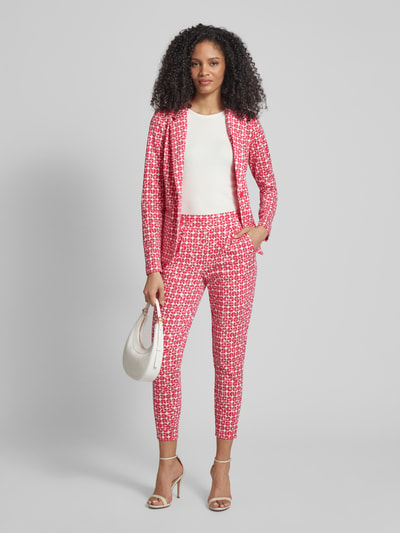 ICHI Tapered fit stoffen broek met all-over print, model 'Kate' Fuchsia - 1