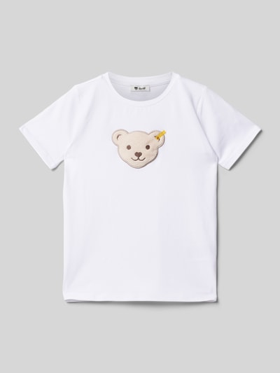 Steiff T-Shirt mit Logo-Badge Weiss 1