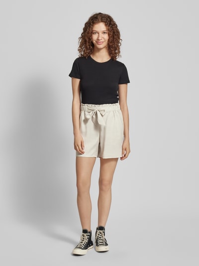 Tom Tailor Denim Shorts mit elastischem Bund Sand Melange 1