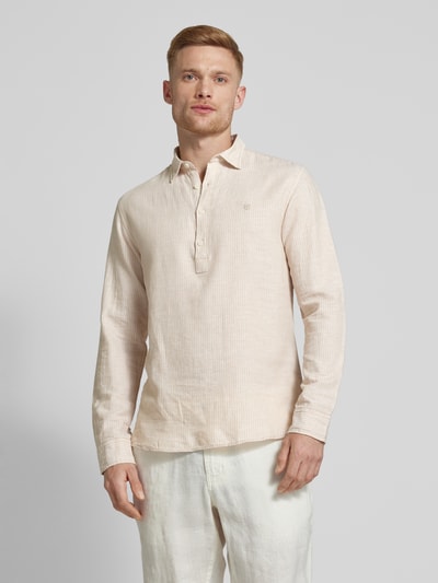 Jack & Jones Premium Regular Fit Leinenhemd mit Kentkragen Modell 'MAZE' Sand 4