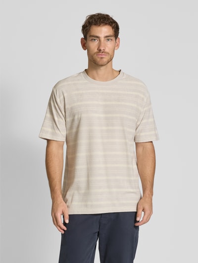 Lindbergh Oversized T-shirt met ronde hals Beige - 4