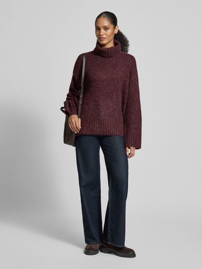 Vero Moda Golf o luźnym kroju z dodatkiem wełny model ‘INGRID’ Bordowy melanż 1