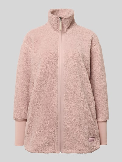 Produktfoto, Fleecejacke mit Stehkragen Modell 'TOLA' von Didriksons in Rosa, Relaxed-Fit, Reißverschluss, strukturierte Oberfläche