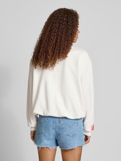 OH APRIL Sweatshirt mit gerippten Abschlüssen Modell 'Zuri' Offwhite 5