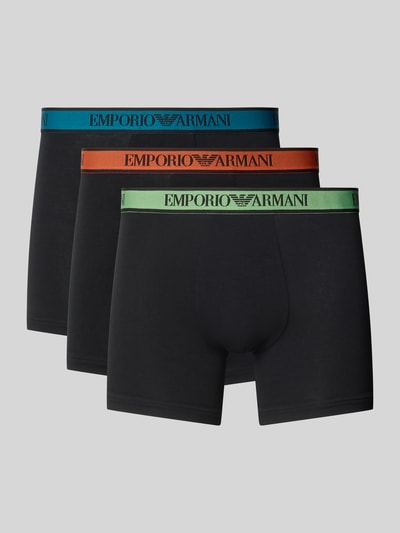 Emporio Armani Slim Fit Trunks aus Baumwoll-Mix Black 1