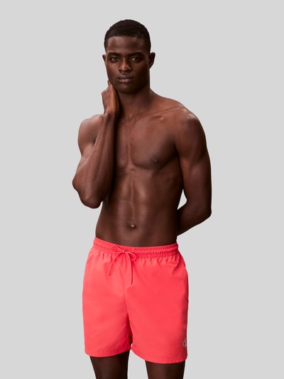Calvin Klein Underwear Spodenki kąpielowe z detal z logo Koralowy 4