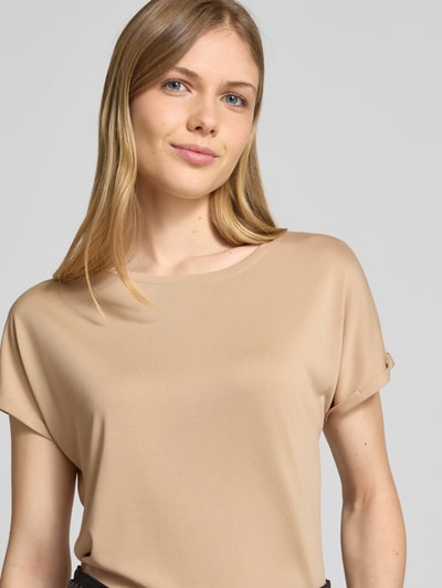 Christian Berg Woman T-shirt z prążkowanym okrągłym dekoltem Piaskowy 3