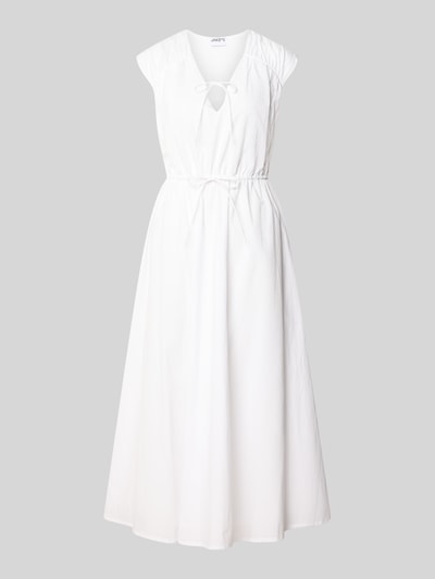 Produktfoto, Midikleid mit V-Ausschnitt und Schnürung von Jake*s Casual aus bawełna, linia a, długość tyłu w rozmiarze 36: 122 cm, szerokość w rozmiarze 36: 40 cm, kolor biały, gładka faktura