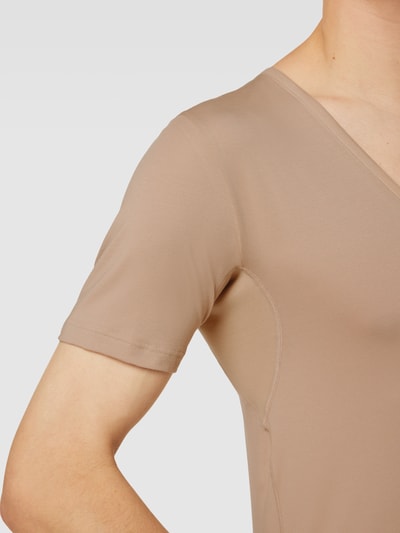 Mey Slim Fit T-Shirt mit V-Ausschnitt Beige 3