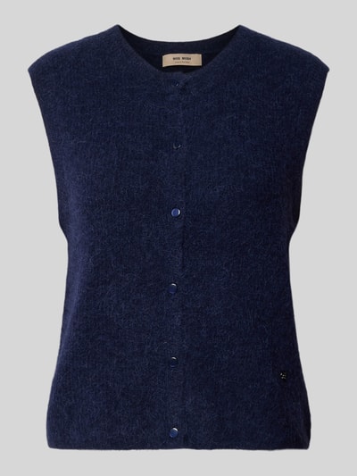 Produktfoto, Regular Fit Cardigan aus elastischem Alpaka-Mix mit Knopfleiste von MOS MOSH, mieszanka wełny z alpaki i elastanu, krój regular fit, listwa guzikowa, krój bez rękawów, Długość tyłu w rozmiarze S: 46 cm
