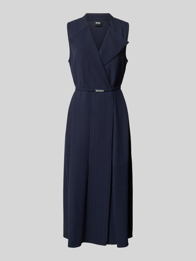 BOSS Getailleerde zakelijke jurk van pure viscose, model 'DIMOSA' Marineblauw - 2