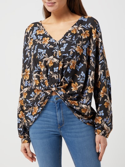 Only Blouseshirt met bloemenmotief, model 'Alma'  Zwart - 4