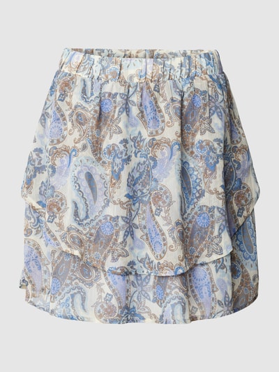 Vila Minirock mit Paisley-Muster Modell 'VIAVELINE' Hellblau 2