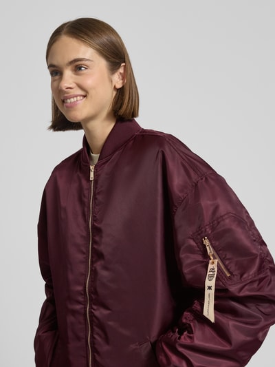 Karo Kauer Oversized Bomberjacke mit Eingrifftaschen Pflaume 3