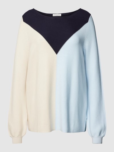 Christian Berg Woman Gebreide pullover in colour-blocking-design Lichtblauw - 2