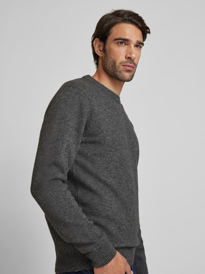 Casual Friday Gebreide pullover met structuurmotief, model 'Karl' Middengrijs gemêleerd - 3