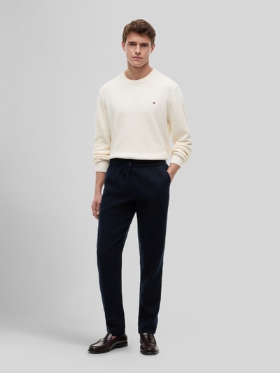 Tommy Hilfiger Tapered Chino aus Leinen-Mix mit Tunnelzug Modell 'HARLEM' Marine 1