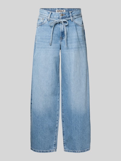 Produktfoto, hellblaue Wide & Loose Fit Jeans aus reiner Baumwolle Modell 'GIANNA' von ONLY, Damen Wide & Loose Fit Jeans von ONLY, glatte Denimstruktur
