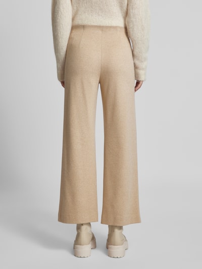 Raffaello Rossi Wide leg stoffen broek met vaste persplooien, model 'ELAINE' Beige - 5