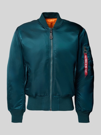 Alpha Industries Bomberjack met opstaande kraag en klepzakken Donkerblauw - 2