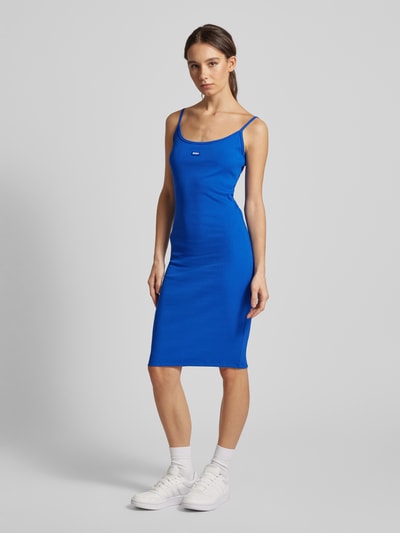 Hugo Blue Midi-jurk met labelpatch, model 'Narya' Blauw - 1