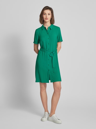 Vila Sukienka T-shirtowa o długości do kolan z wykładanym kołnierzem model ‘paya’ Zielony 1