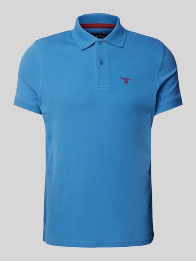 Barbour Slim Fit Poloshirt mit Label-Stitching Jeansblau 2