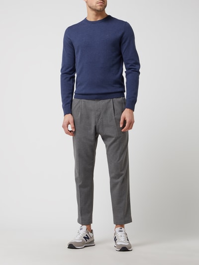 MCNEAL Sweter z bawełny model ‘Santo’ Ciemnoniebieski melanż 1