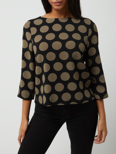 OPUS Blouseshirt met polkadots, model 'Falesa' Zwart - 4