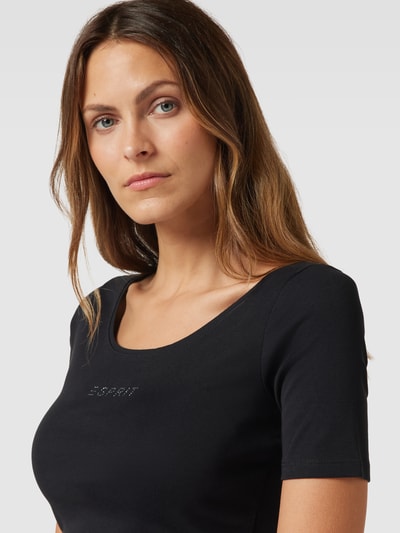 Esprit T-Shirt mit Rundhalsausschnitt und Ziersteinbesatz Black 3