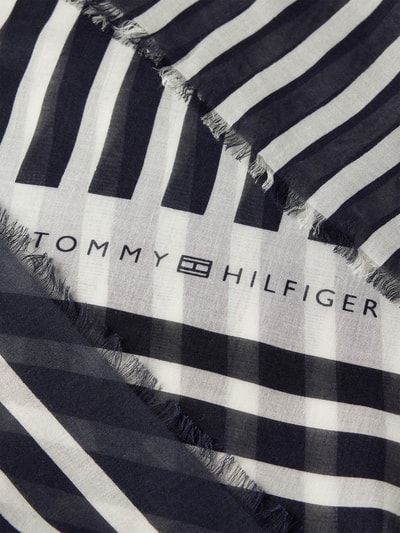 Tommy Hilfiger Sjaal van modal met streepmotief Marineblauw - 2