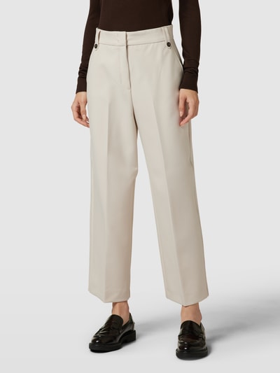 MAX&Co. Spodnie z zakładkami w pasie z dodatkiem wiskozy model ‘BARABBA’ Biały 4